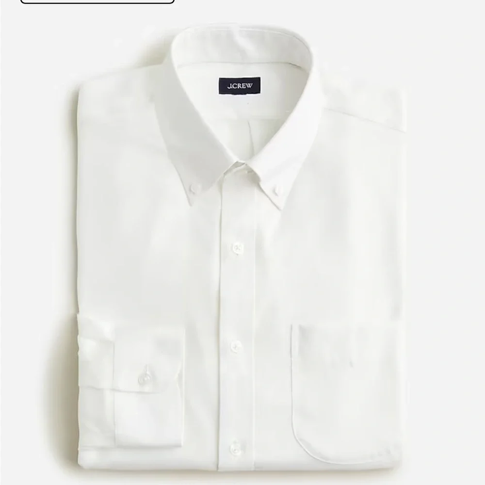 J crew Slim Bowery wrinkle-free dress shirt with point collar white
